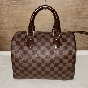 Authentic Louis Vuitton Damier Ebene Speedy 25